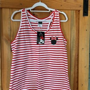 Disney Red and White Striped Minnie Mouse Tank